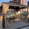 Modern Durable Eco-Friendly Windproof Aluminum Pergola Waterproof Roof Powder-Coated Frame for Outdoor Furniture Courtyard Villa