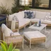 Modern Durable Garden Sofa Set with Eco-Friendly Rope Waterproof Cushions for Outdoor Leisure Villa Hotel Patio Furniture Use
