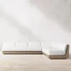 Modern Durable Teak Wood Patio Set U Shaped Outdoor Sectional Sofa for Garden Living Room Courtyard Hotel Villa