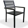 Modern Durable Lightweight Bistro Weather Resistant Aluminum Metal Exterior Dining Chair Waterproof Patio Garden