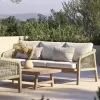 Modern Durable Outdoor Teak Sofas Dining Tables Chairs Patio Furniture for Villa Hotel Guest House Balcony Courtyard