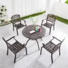 Modern Durable Patio Dining Chairs Cast Aluminum Bistro Chair with Armrest Outdoor Furniture Set for Hotel Park Use
