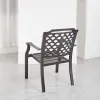 Modern Durable Patio Dining Chairs Cast Aluminum Bistro Chair with Armrest Outdoor Furniture Set for Hotel Park Use