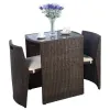 Modern Durable Rattan Wicker Waterproof Eco-Friendly Outdoor Patio Furniture Chair Table Set for Apartment Living Room