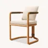 Modern Durable UV-Resistant Waterproof Outdoor Teak Dining Sets with Quick-Dry Cushions for Villa Hotel Balcony More