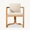 Modern Durable UV-Resistant Waterproof Outdoor Teak Dining Sets with Quick-Dry Cushions for Villa Hotel Balcony More