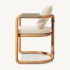 Modern Durable UV-Resistant Waterproof Outdoor Teak Dining Sets with Quick-Dry Cushions for Villa Hotel Balcony More