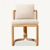 Modern Durable UV-Resistant Waterproof Outdoor Teak Dining Sets with Quick-Dry Cushions for Villa Hotel Balcony More