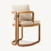 Modern Durable UV-Resistant Waterproof Outdoor Teak Dining Sets with Quick-Dry Cushions for Villa Hotel Balcony More