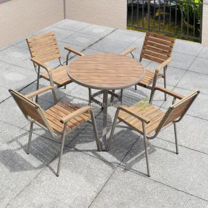 Modern Durable Waterproof Aluminum Dining Set Furniture for Outdoor Use in Resorts Villas Hotels Courtyards