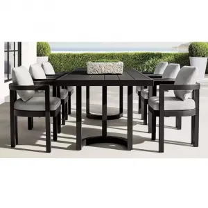 Modern Durable Waterproof Aluminum Outdoor Lounge Dining Set with Patio Table Chairs for Courtyard and Hotel Use