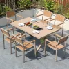 Modern Durable Waterproof Extra Large 8-Seater Commercial Aluminum Farmhouse Warehouse Dining Set Outdoor Picnic Table