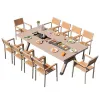 Modern Durable Waterproof Extra Large 8-Seater Commercial Aluminum Farmhouse Warehouse Dining Set Outdoor Picnic Table