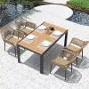 Modern Durable Waterproof Extra Large 8-Seater Commercial Aluminum Farmhouse Warehouse Dining Set Outdoor Picnic Table