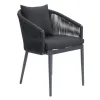 Modern Durable Waterproof Lightweight Outdoor Rope Set Aluminum Patio Chairs for Villa Hotel Gardens Living Room Dining