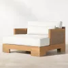 Modern Durable Waterproof Teak Outdoor Sofa Set with Quick-Dry Cushions for Hotel Living Room Courtyard Use