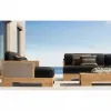 Modern Durable Waterproof Teak Outdoor Sofa Set with Quick-Dry Cushions for Hotel Living Room Courtyard Use