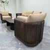 Modern Eco-Friendly Durable Washable Aluminum Outdoor Garden Sofa Set with Waterproof Cushions for Resort Villa and Living Room