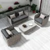 Modern Eco-Friendly Durable Waterproof Rope Outdoor Sofa Set with Coffee Table for Hotel Garden Living Room Use