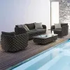 Modern Eco-Friendly Durable Waterproof Rope Outdoor Sofa Set with Coffee Table for Hotel Garden Living Room Use