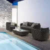 Modern Eco-Friendly Durable Waterproof Rope Outdoor Sofa Set with Coffee Table for Hotel Garden Living Room Use