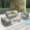 Modern Eco-Friendly Rope Farmhouse Villa Living Room Durable Waterproof Outdoor Garden Furniture Sofa Set