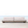 Modern Teak Wood U Shaped Outdoor Sectional Sofa Set Waterproof Cushions for Garden Hotel Villa Dining Areas