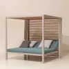 Modern Hotel Outdoor Aluminum Loungers Sunbed with Cushion for Villa Swimming Pool Garden Furniture