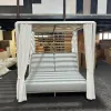 Modern Hotel Outdoor Aluminum Loungers Sunbed with Cushion for Villa Swimming Pool Garden Furniture