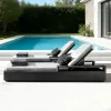 Modern Hotel Outdoor Lounge Chair Set for Courtyard Villa Use Luxury Aluminum Pool Chairs with Cushions