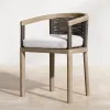 Modern Hotel Outdoor Teak Wood Dining Table and Chair Set with Waterproof Cushions for Patio and Garden
