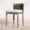 Modern Hotel Outdoor Teak Wood Dining Table and Chair Set with Waterproof Cushions for Patio and Garden