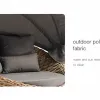Modern Hotel Villa Outdoor Wicker Chaise Garden Sofa Set Daybed with Waterproof Canopy for Apartment and Courtyard