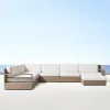 Modern L-Shaped Teak Outdoor Sofa Set with Coffee Table Eco-Friendly Waterproof Durable for Courtyard Villa