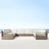 Modern L-Shaped Teak Outdoor Sofa Set with Coffee Table Eco-Friendly Waterproof Durable for Courtyard Villa