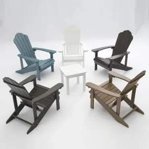 Modern Lightweight Comfortable Adirondack Chair Rattan Design Plastic for Outdoor Living Room Bedroom Hotel Park Courtyard