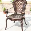 Modern Lightweight European Design Outdoor Patio Garden Dining Chairs Aluminum Alloy Durable Waterproof Leisure Furniture