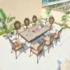 Modern Lightweight European Design Outdoor Patio Garden Dining Chairs Aluminum Alloy Durable Waterproof Leisure Furniture