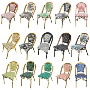 Modern Lightweight Outdoor Aluminum Alloy Rattan Dining Chair Family Coffee Shop Leisure Stackable Living Room Bedroom Courtyard