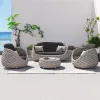 Modern Luxury Outdoor Patio Furniture Set with Wicker Sofa-Waterproof Eco-Friendly for Hotel Villa Living Room Use