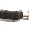 Modern Luxury Teak Eco-Friendly Waterproof Outdoor Sofa Set with PE Wicker Rattan for Courtyard Villa Hotel Use