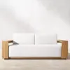 Modern Luxury Teak Wood Durable Waterproof Aluminum Frame Outdoor Furniture Set for Patio Living Room Courtyard-Sofas Chairs