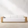 Modern Luxury Teak Wood Durable Waterproof Aluminum Frame Outdoor Furniture Set for Patio Living Room Courtyard-Sofas Chairs