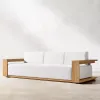 Modern Luxury Teak Wood Durable Waterproof Aluminum Frame Outdoor Furniture Set for Patio Living Room Courtyard-Sofas Chairs