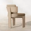 Modern Luxury Teak Wood Outdoor Dining Furniture Set for Upscale Resort Hotel and Private Estate Villa Patio Living