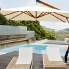 Modern Luxury Versatile Aluminum Foldable Outdoor Umbrella Push Button Tilt Crank Design Garden Sun Awning Outdoor Furniture