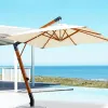 Modern Luxury Versatile Aluminum Foldable Outdoor Umbrella Push Button Tilt Crank Design Garden Sun Awning Outdoor Furniture