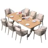 Modern Metal Frame Waterproof Outdoor Dining Tables and Chairs Set for Hotel Villa Resort School Use