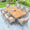 Modern Metal Frame Waterproof Outdoor Dining Tables and Chairs Set for Hotel Villa Resort School Use
