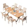Modern Metal Frame Waterproof Outdoor Dining Tables and Chairs Set for Hotel Villa Resort School Use